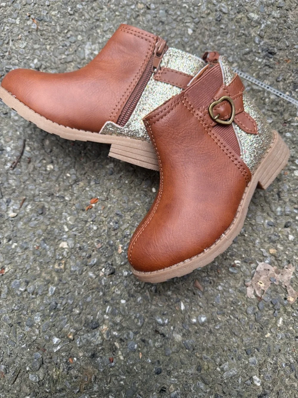 Carter's Brown Toddler Ankle Boots with Side Buckle